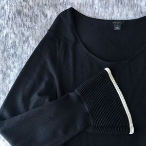 Ann Taylor Black Bell-Sleeve Dress